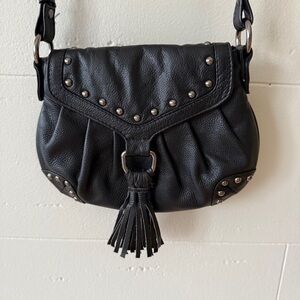 Vintage ALDO Black Studded Leather Crossbody Bag